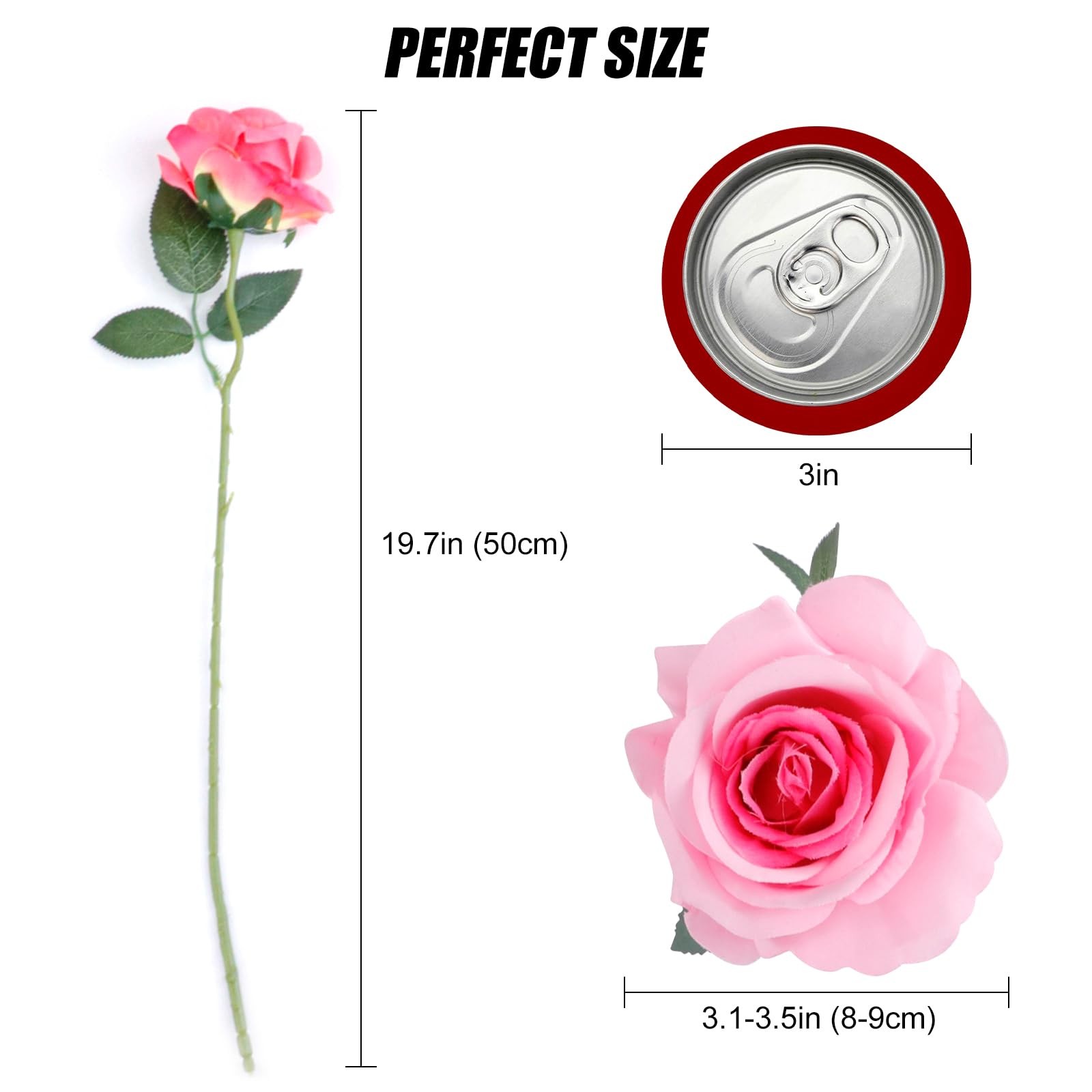 Multicolor Artificial Silk Rose Flower Realistic Fake Flowers Bouquet 10 Pcs
