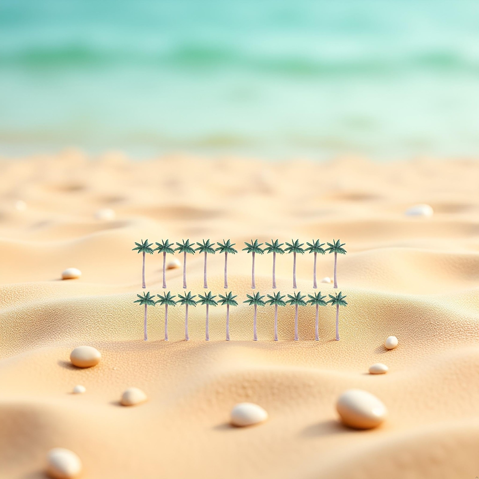 20Pcs Plastic Fake Mini Coconut Palm Tree for Crafts, Artificial Miniature Pl…