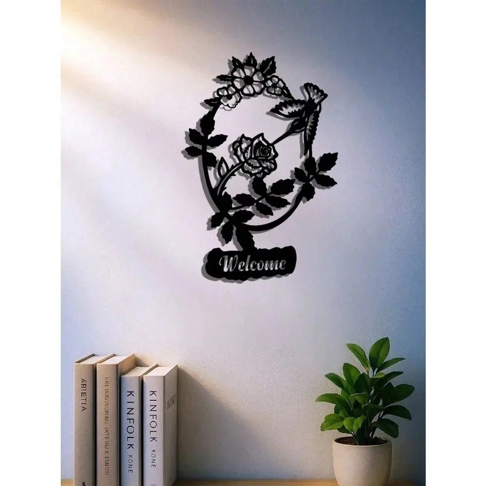 Farmhouse Floral Bird Welcome Wall Art Print Spring Decor Housewarming Gift