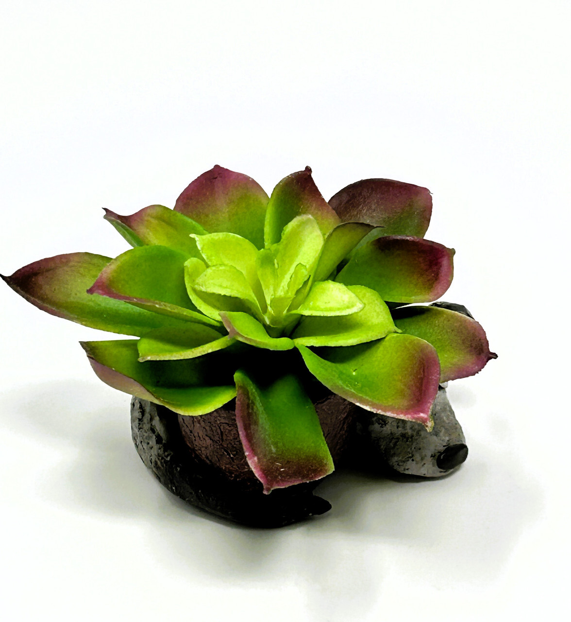 2″ Baby SLEEPING DOG Blob House Mini pot WITH faux PLANT as shown
