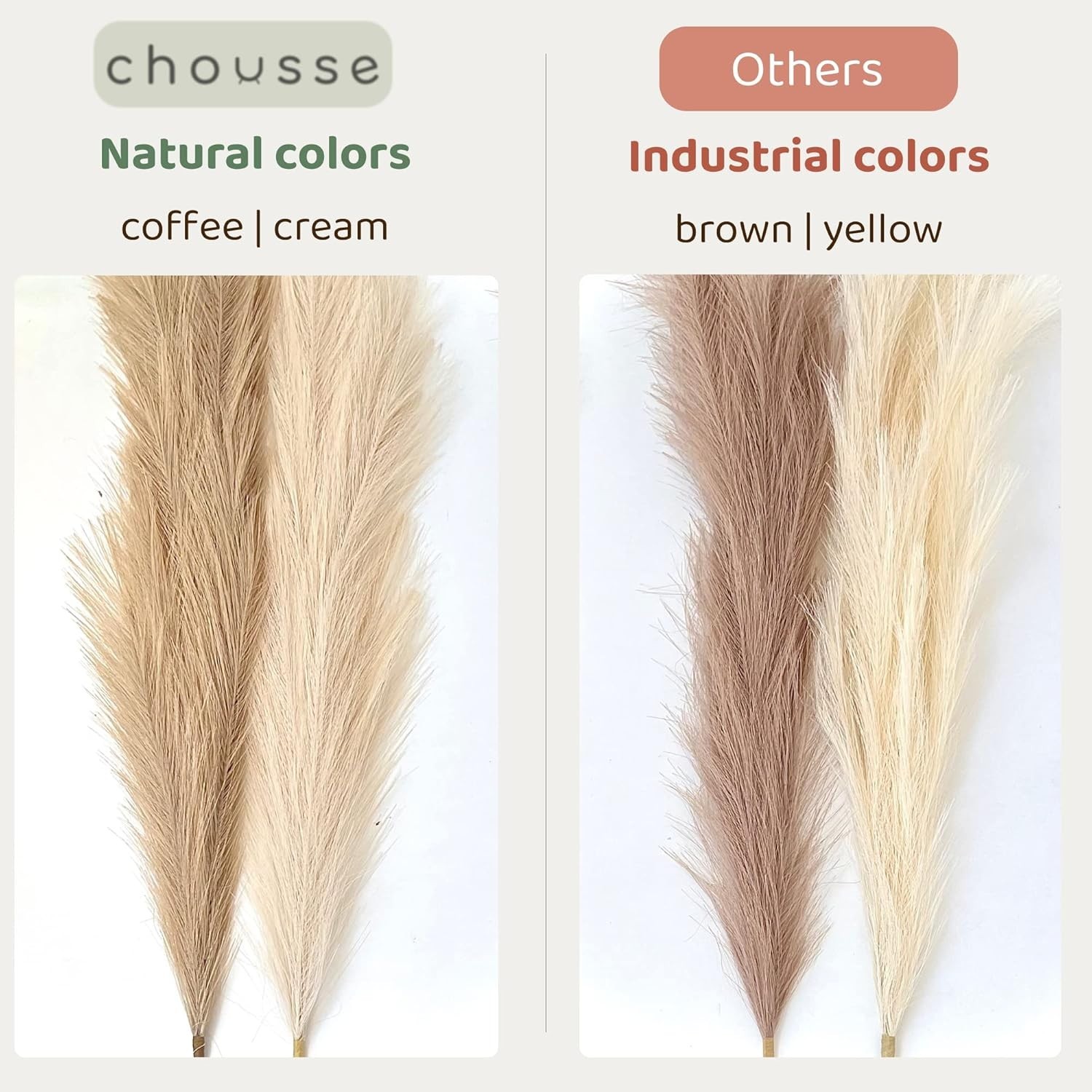 43″ / 3.6 ft Pampas Grass Tall 4 Pcs – Artificial Large Pampas Grass Decor fo…