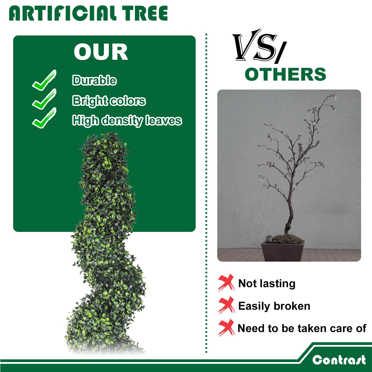 4’5’6′ Artificial Tree Fake Spiral Boxwood with Plastic Pot for Office