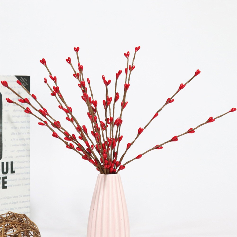 5pcs Orange Berry Christmas Christmas Berry Picks Artificial Red Berry Stems