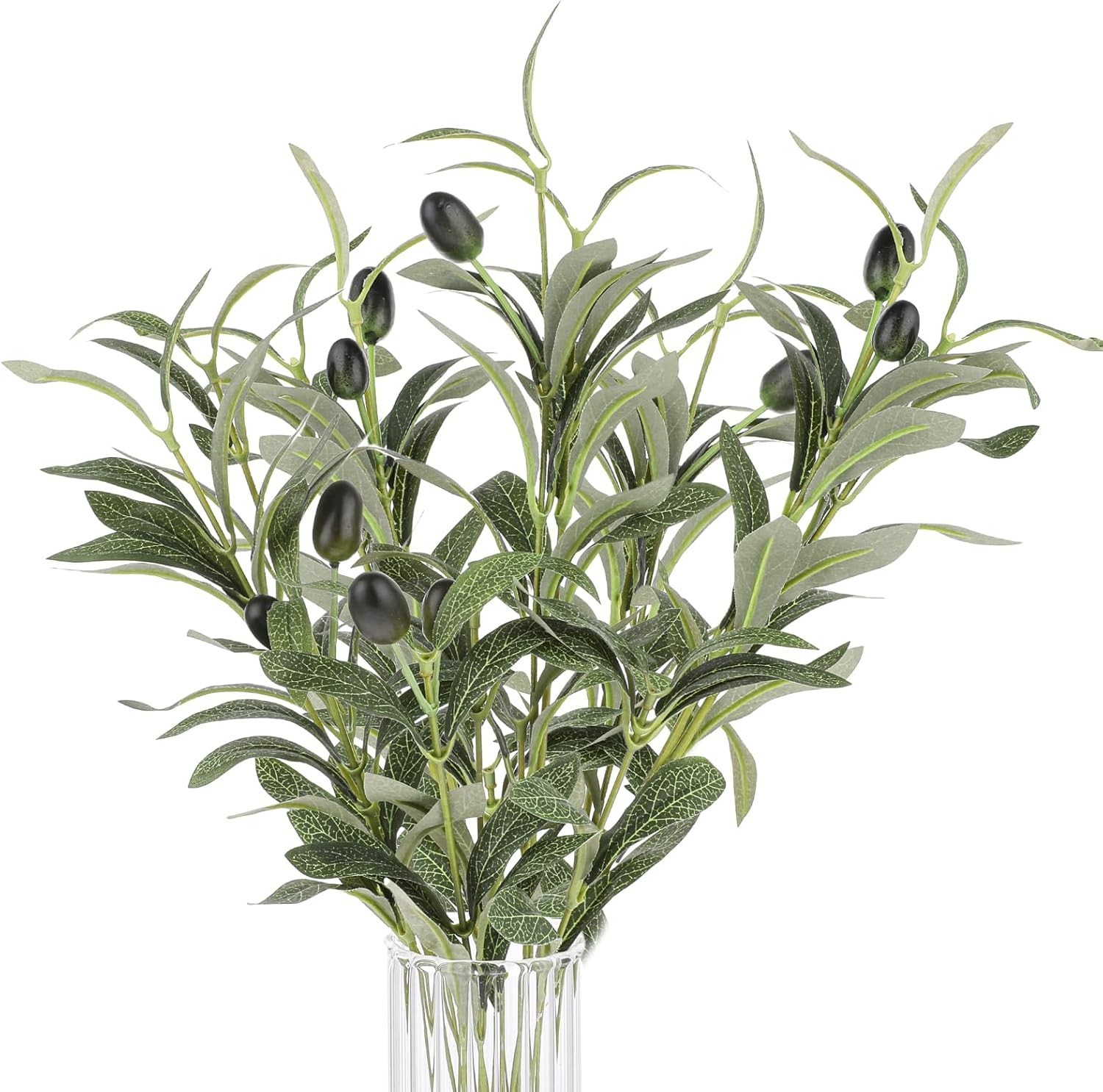 Versatile 5-Pack 11.8-Inch Faux Olive Leaves for Weddings and Home Centerpieces