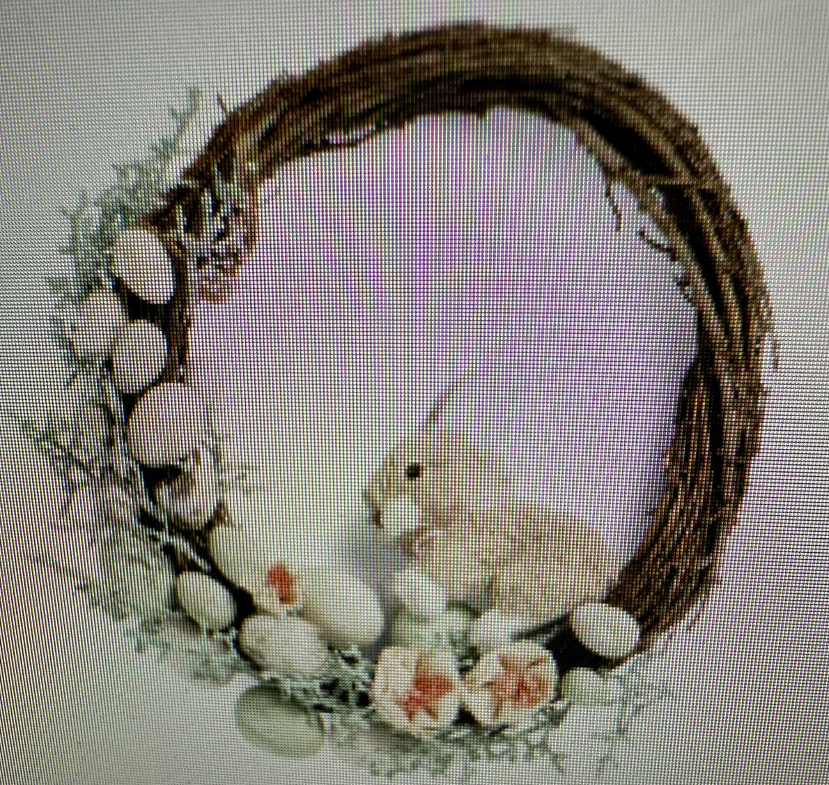 HIPPITY HOPPITY Easter Bunny Eggs Spring Front Door Wreath Wall Decor New