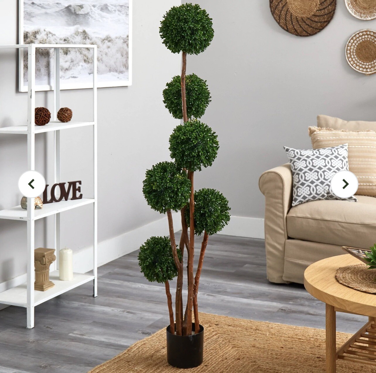 5’ Artificial Boxwood Topiary Tree w/520 Lvs UV (Indoor/Outdoor). Retail $257