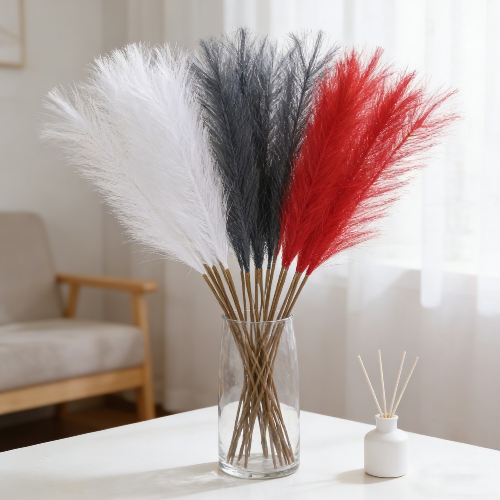 30 Pcs Artificial Pampas Grass Faux Reed Stems American Flag