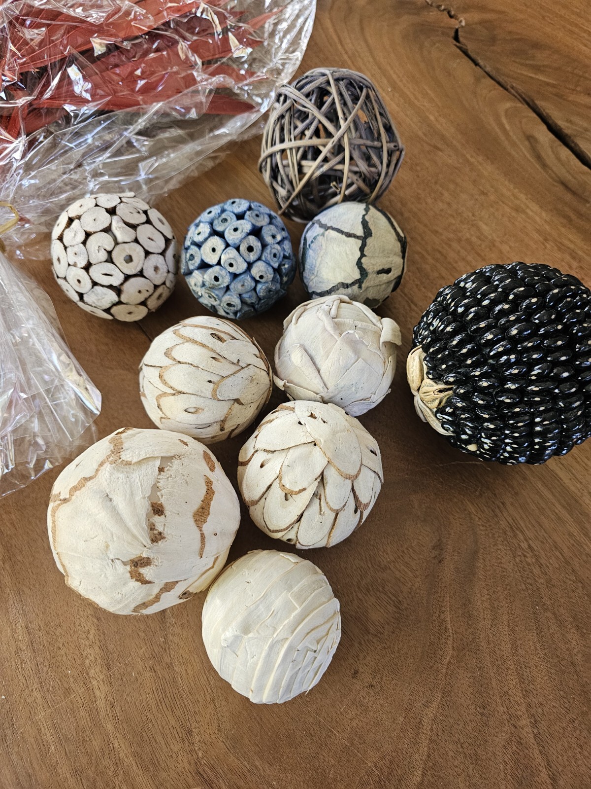 Natural Palm Leaf Branches Organic Orb Vessel Filler Bundle