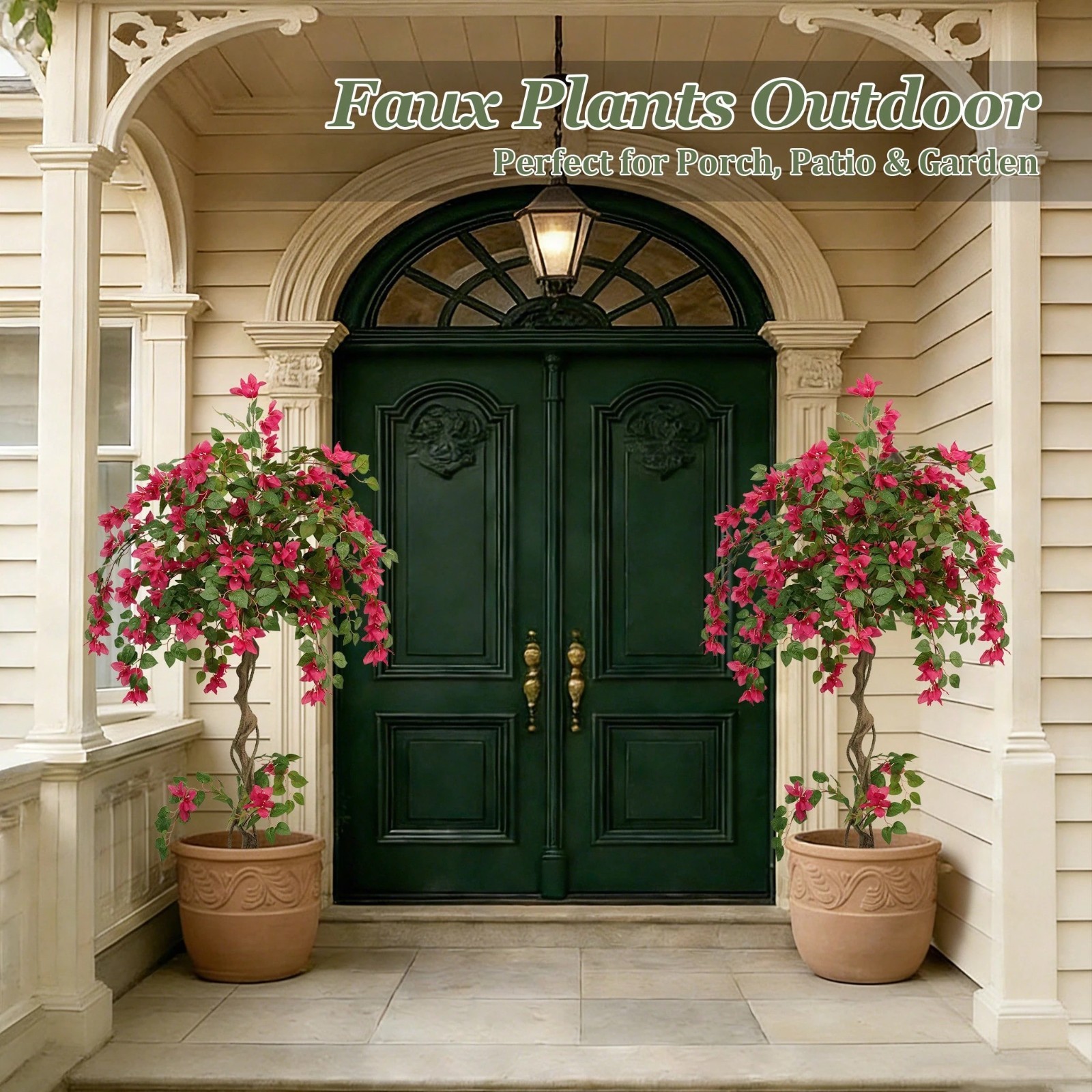 Artificial Bougainvillea Tree Pink Flowers Faux Plant 3 4 5 FT Indoor Outdoor