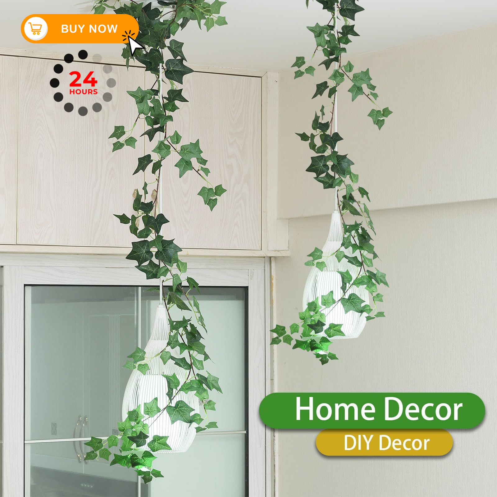 Mizii 2 Strands Artificial Vines Ivy Garland 79″ Fake Vine 79 inches,
