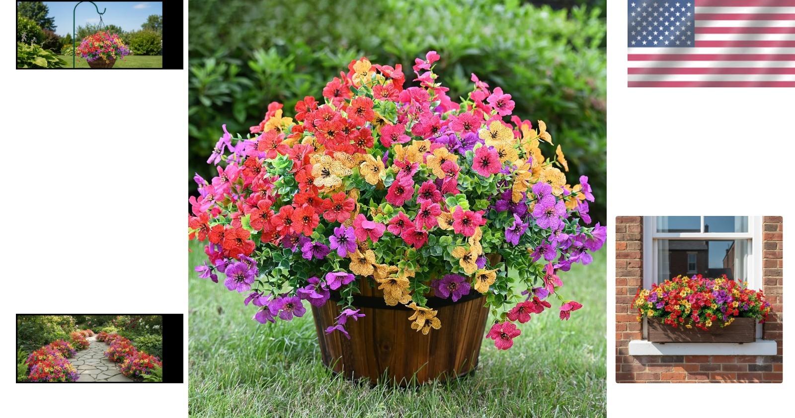 Lifelike Outdoor Artificial Flowers for Garden Porch Decor UV Resistant 12 Count
