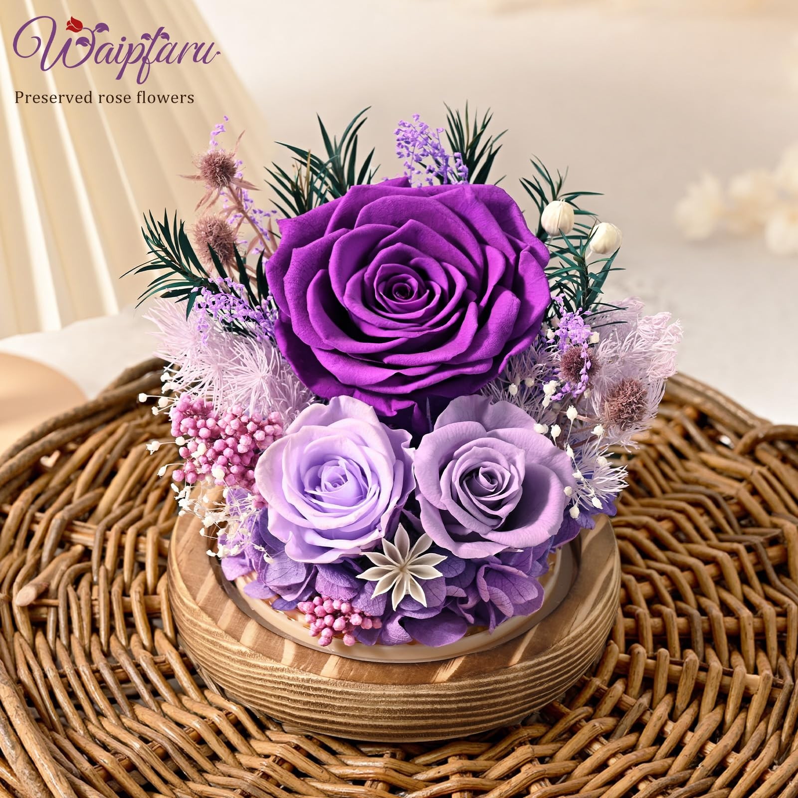 Flowers for Delivery , Forever Fresh Preserved Flowers in Glass Dome, Eternal…
