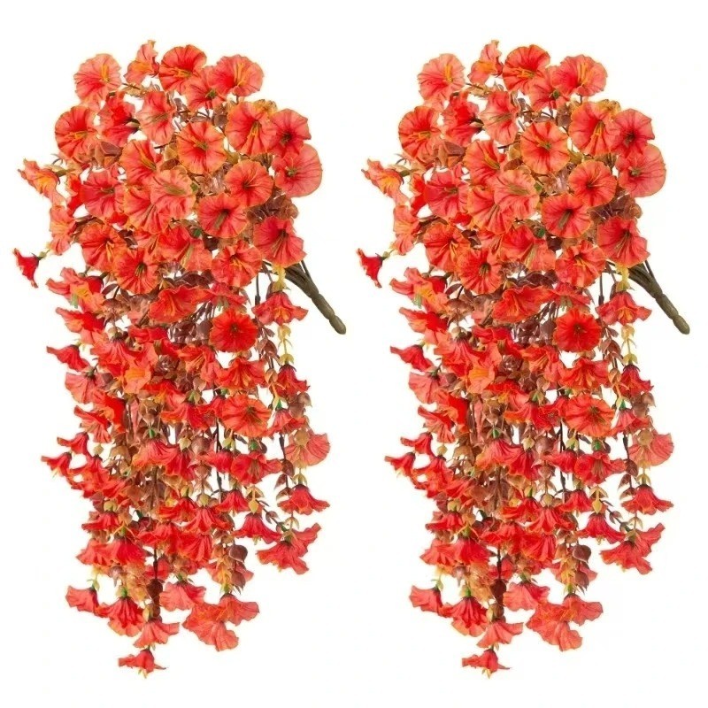 UV Resistant Faux Silk Morning Glory Hanging Flowers for Outdoor Decor