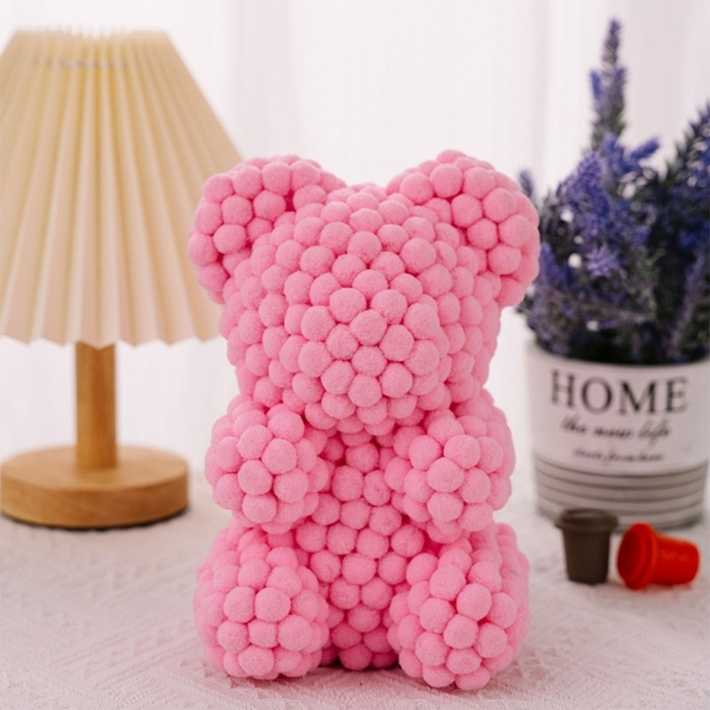 Soft Pink Foam Ball Doll Animal-shaped Doll Home Table Decoration for Children