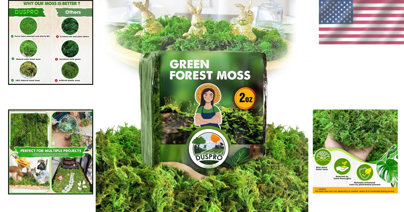 Natural Decorative Moss 2 oz – Perfect for Weddings, Christmas & Easter Decor