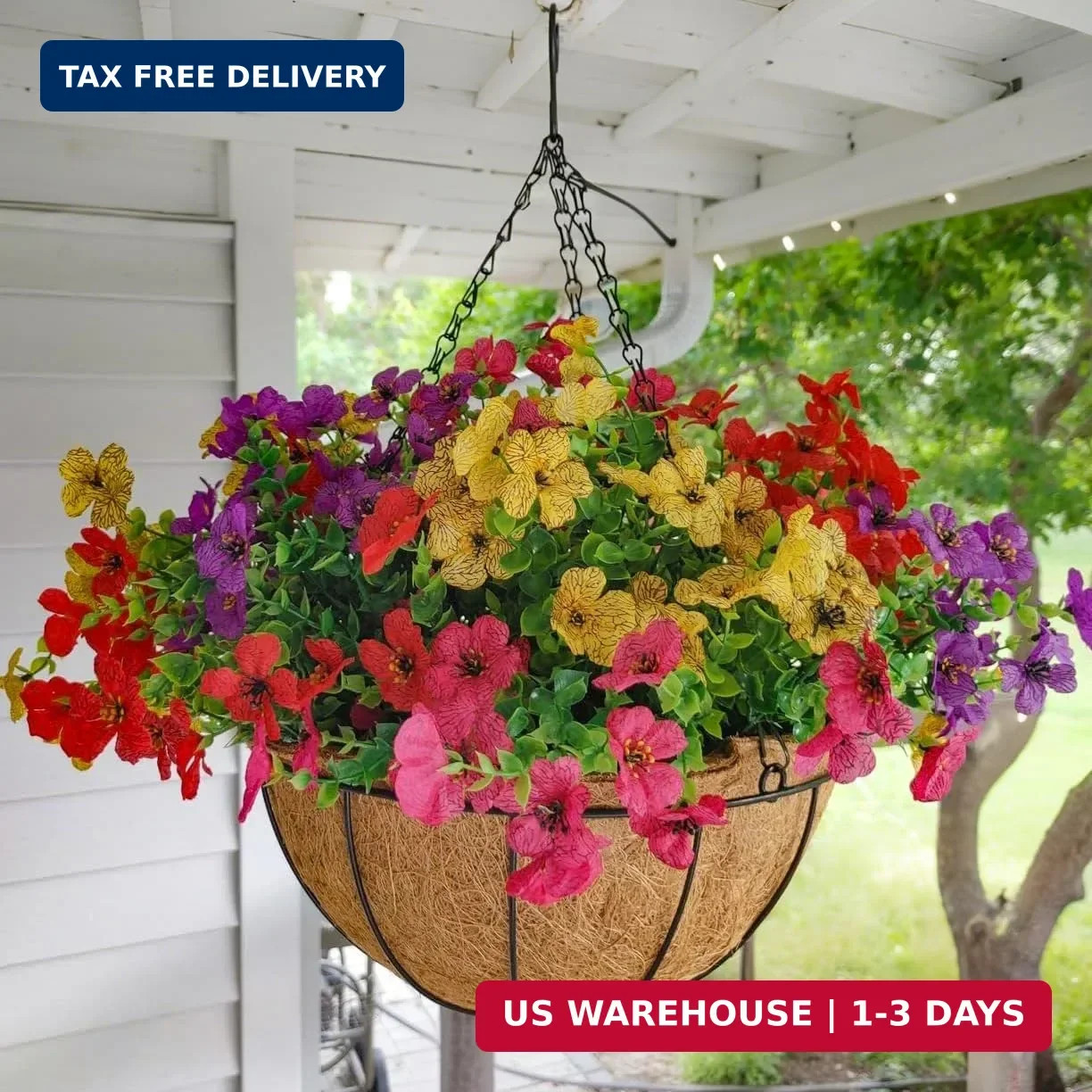 Artificial Flowers for Indoor & Outdoor Decoration – 6 Bundles Faux Daisies with