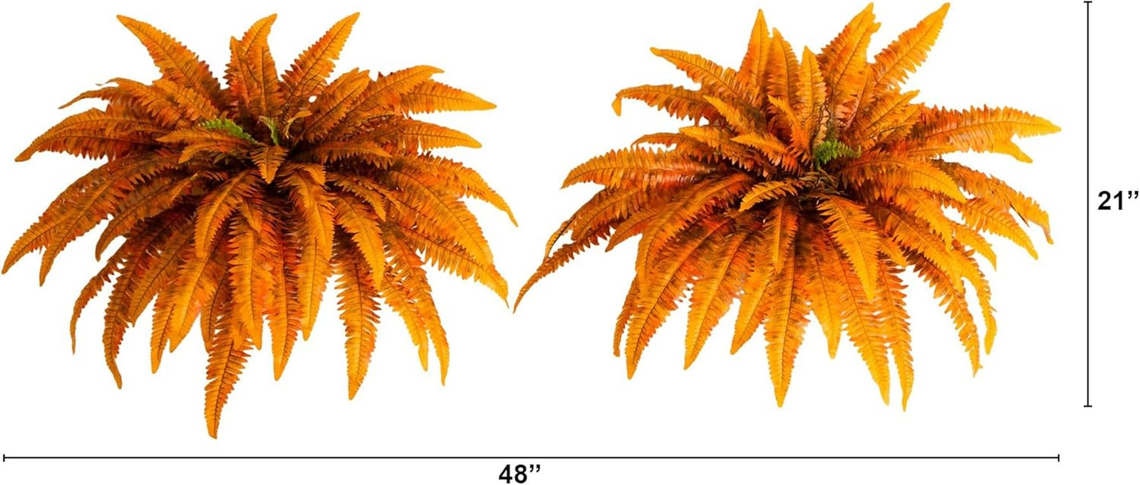 48-Inch Autumn Artificial Fall Boston Fern Set of 2 – Harvest Season Foliage Mim