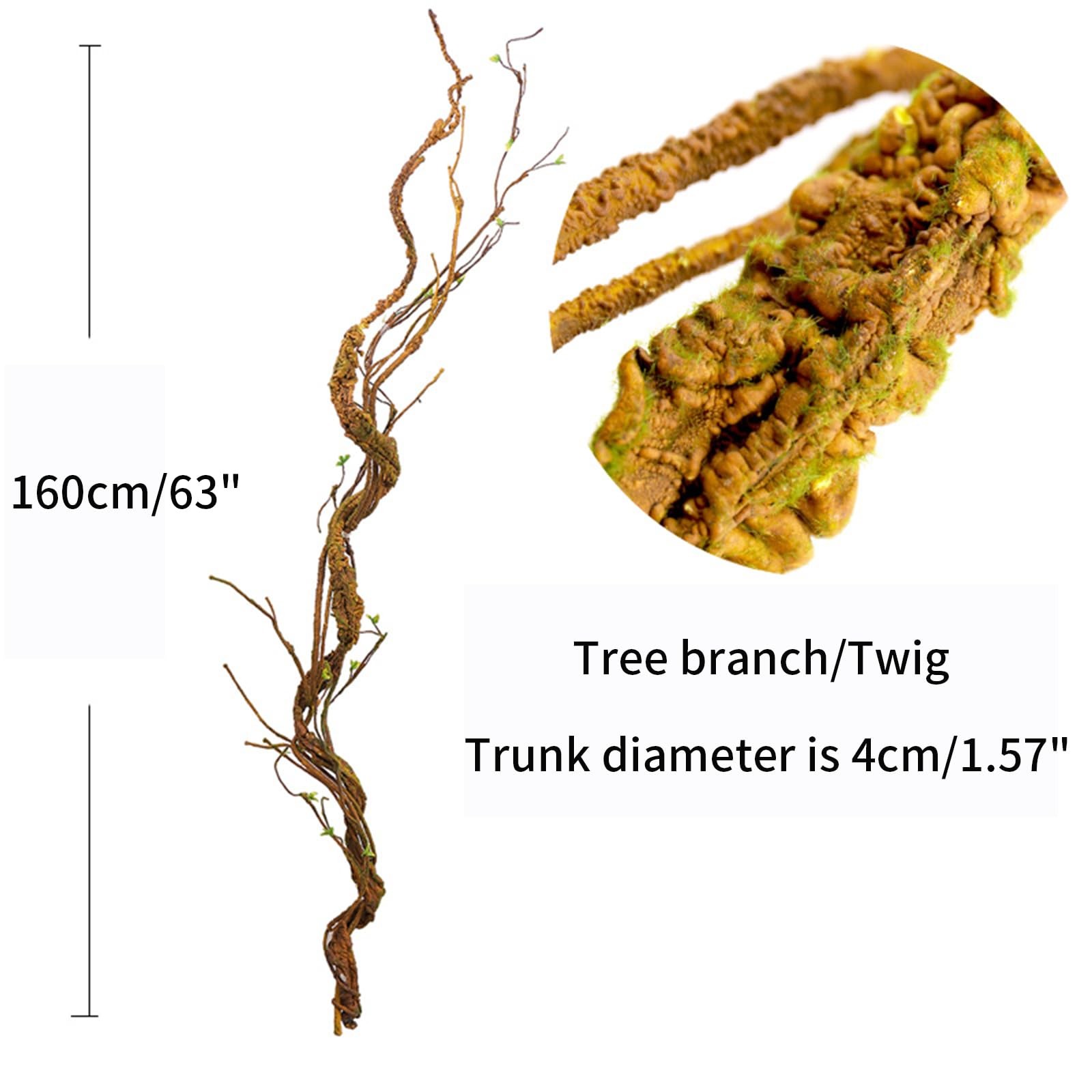 1Pcs 63in Wall Hanging Artificial Plants Tree Trunk Fake Cherry Tree Branches…
