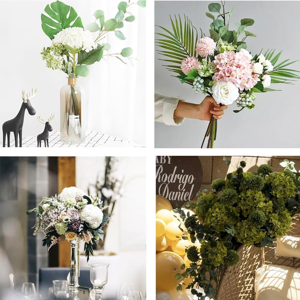 8 Pcs Large Hydrangea Artificial Flowers 27.5 Inches Realistic Single Long Stem