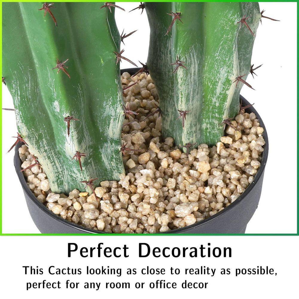 9 In. 36 In. Green Indoor/Outdoor Artificial Plant Cactus Faux Succulent for Hom