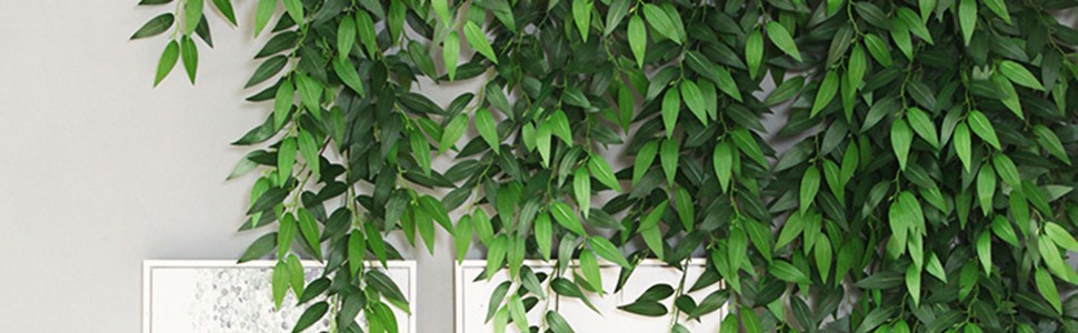 48Pcs Italian Ruscus Greenery Stems Artificial Silk Greenery Leaves for DIY