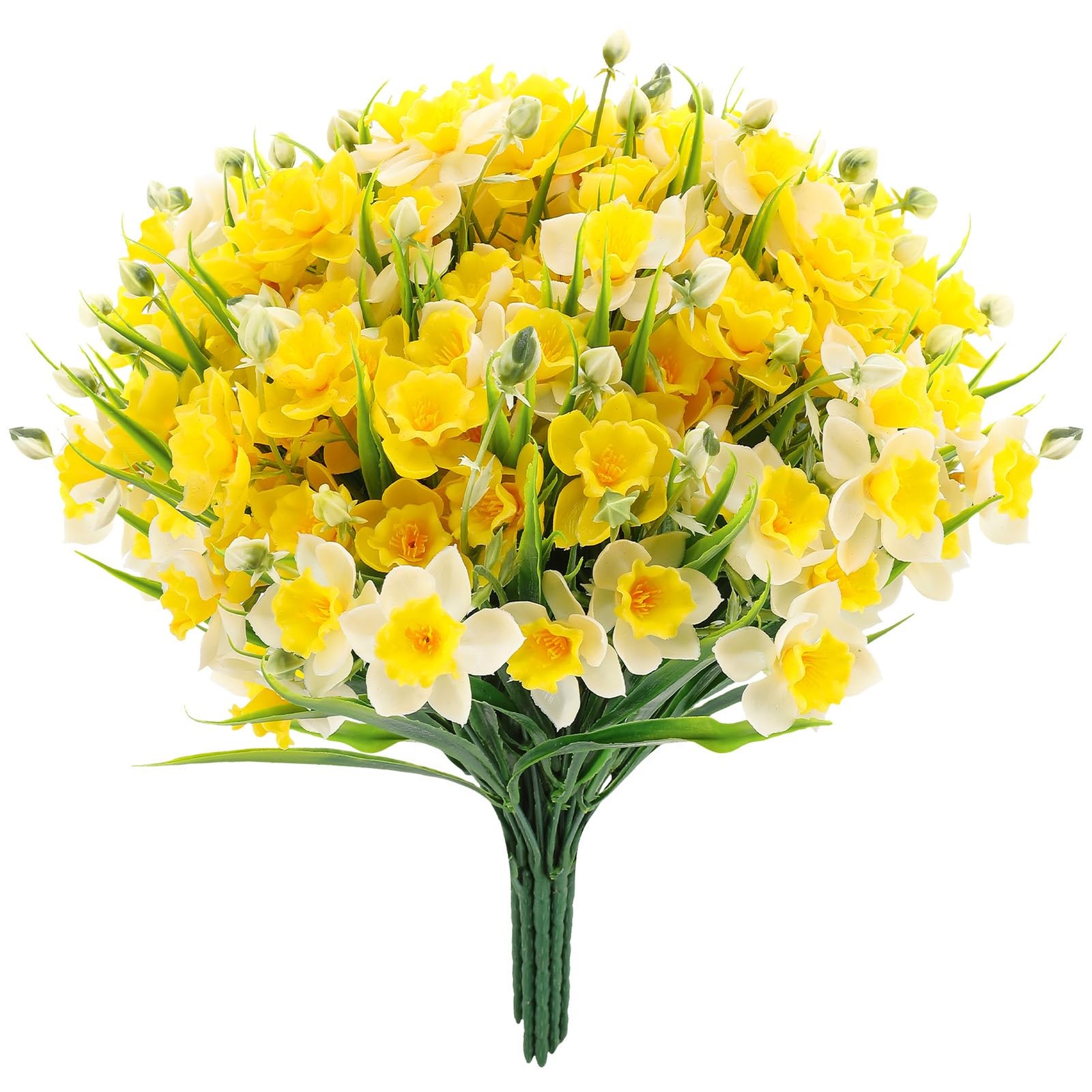 12 Pack Artificial Daffodils Fake Silk Narcissus Flowers UV Resistant Indoor …