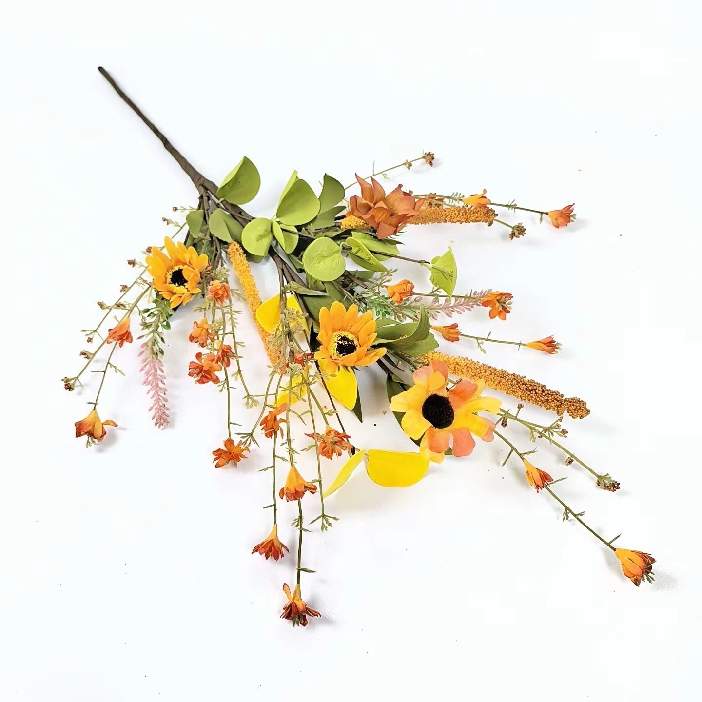 3 Pack Artificial Fall Flowers Orange Fall Floral Stems 24 Inch Forsythia Picks