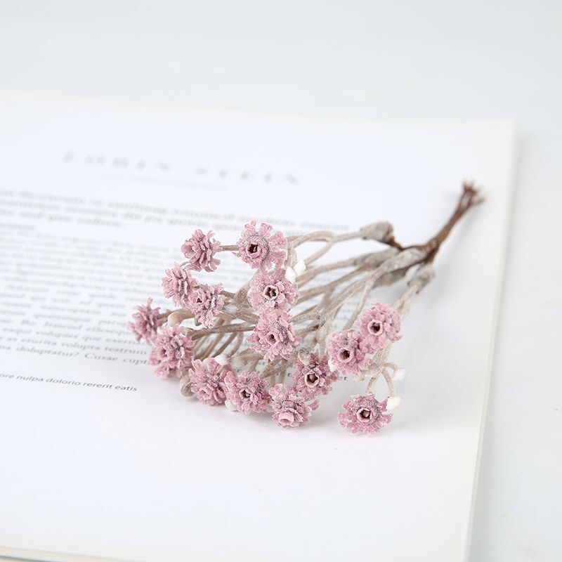 Artificial Mini Rose Bouquet Flowers Wedding Decor Gypsophila Wreath Flower 6pcs