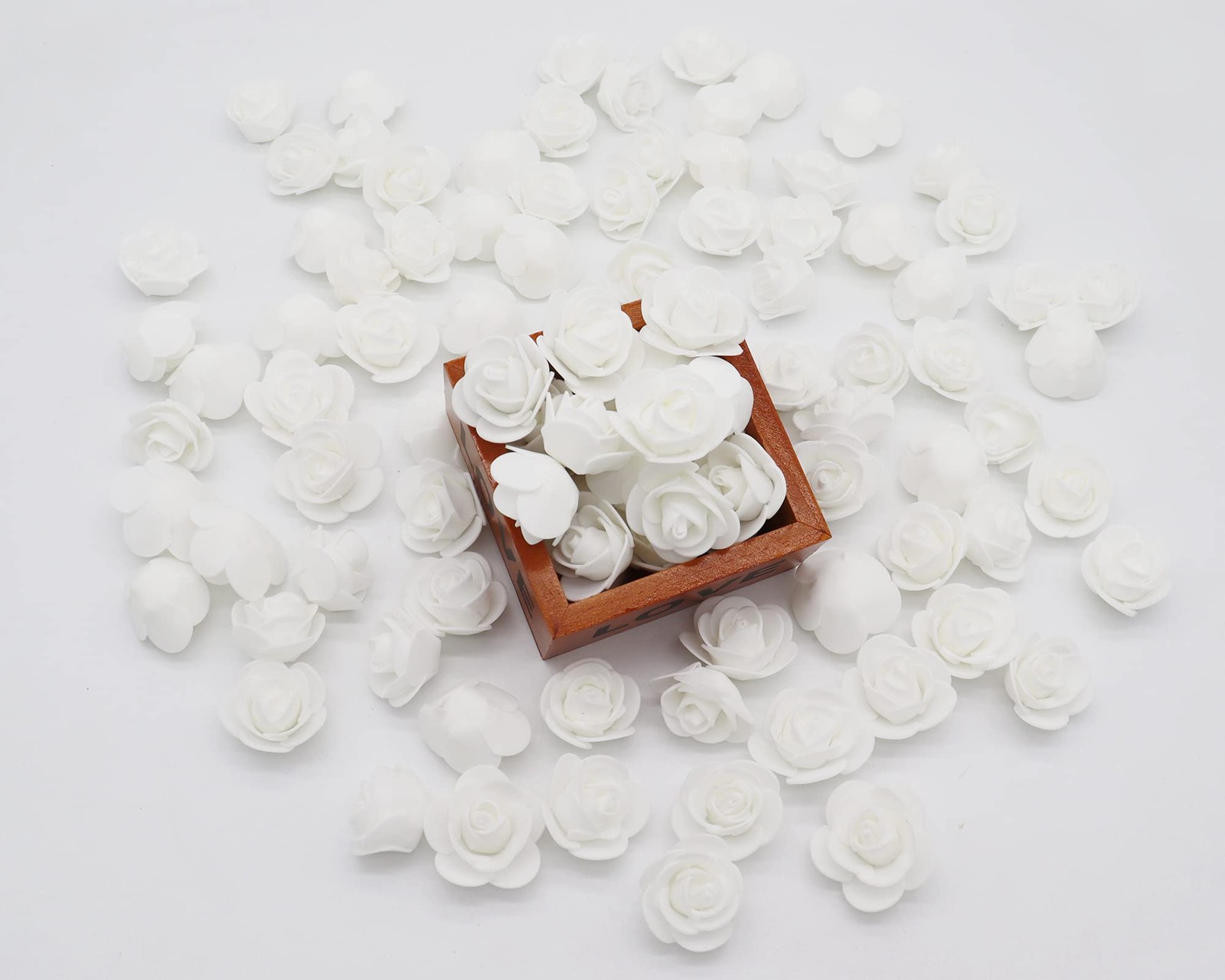 Artificial Flowers 100PCS 3CM Mini Fake Roses for DIY Wedding Bouquets Center…
