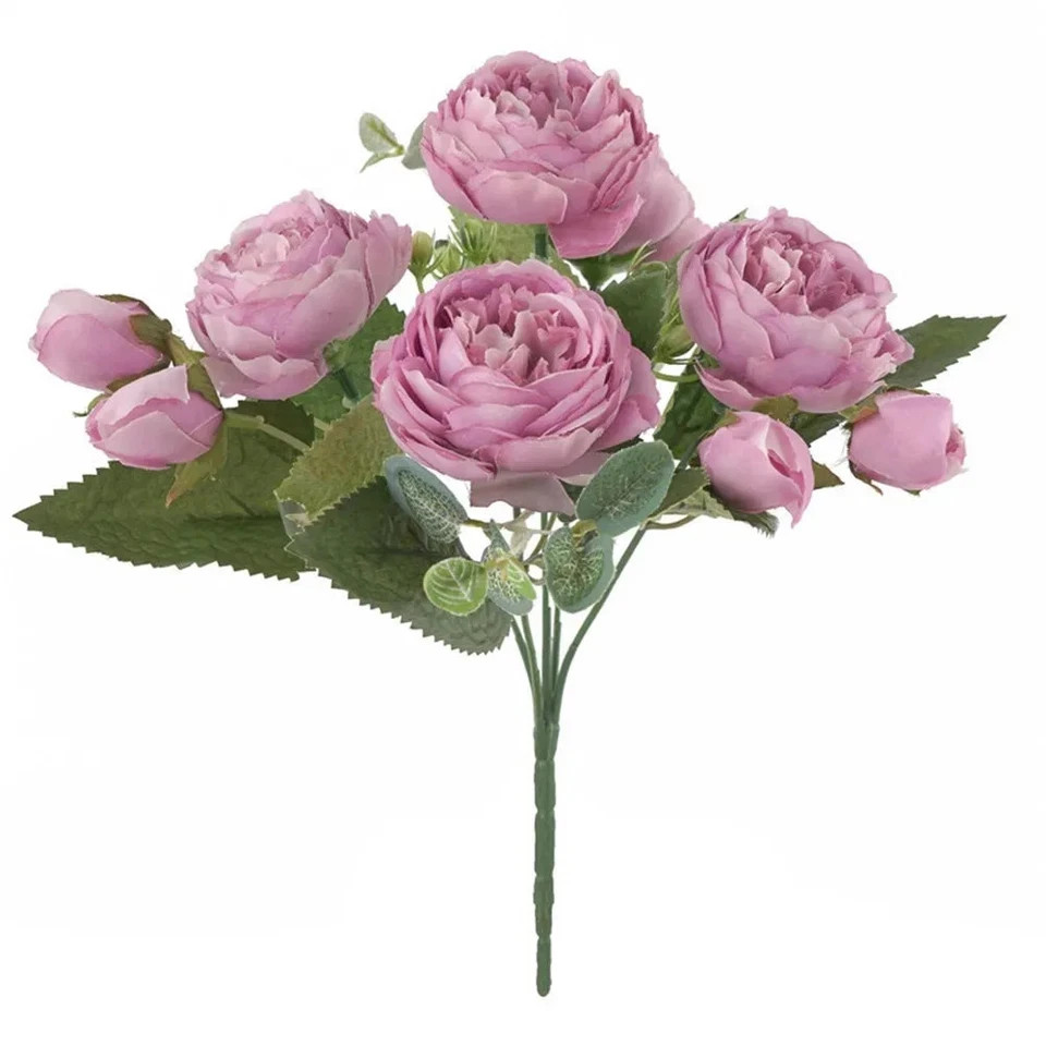 30CM Silk Peony Fake Roses Artificial Flowers Bridal Bouquet Home Wedding Decor