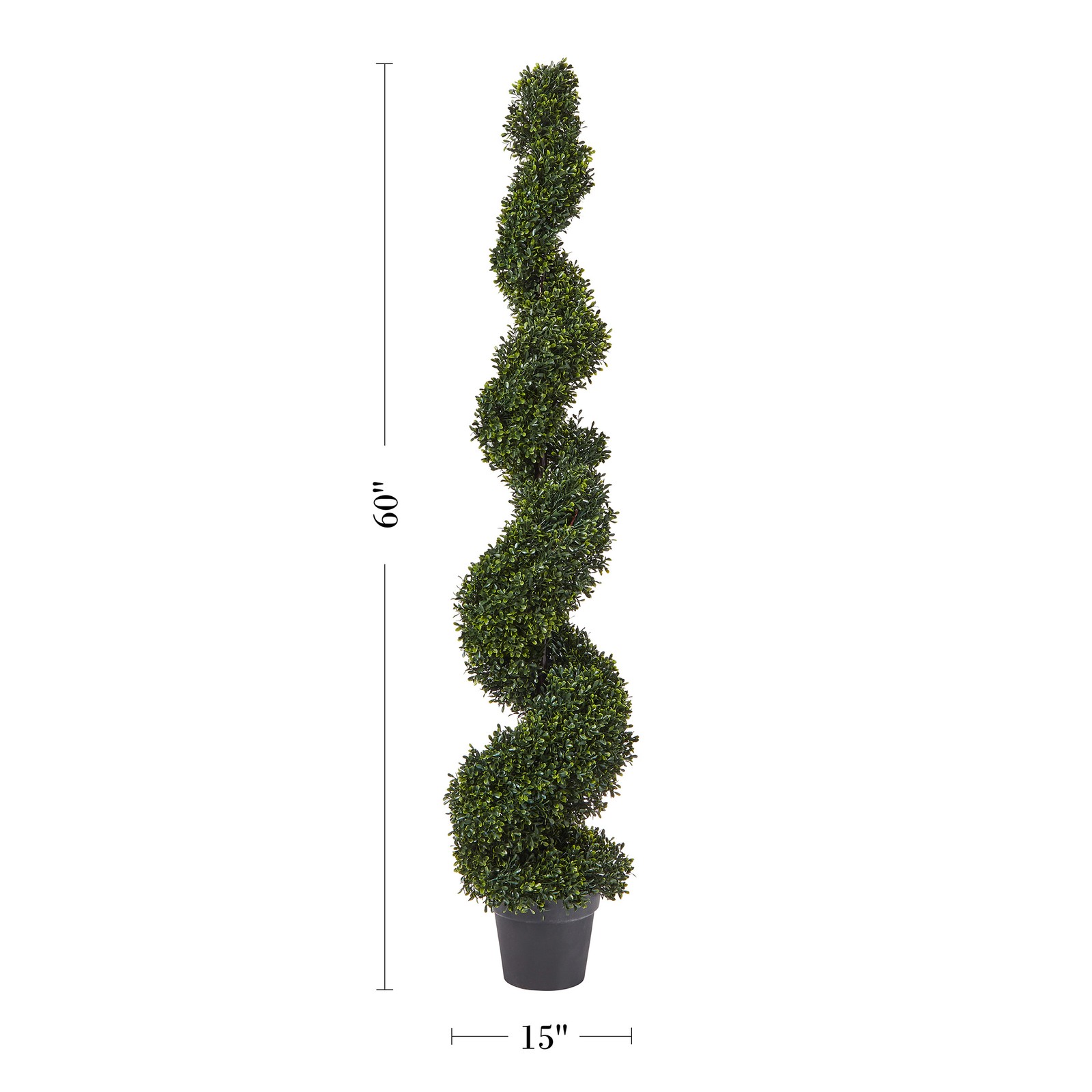 Faux Boxwood Artificial Plant Spiral Topiary and Weighted Pot Home Decor 5Ft