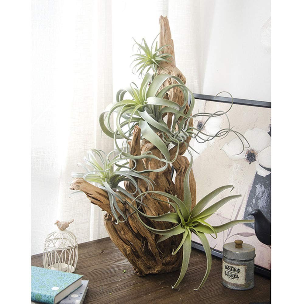 2 PCS 4# Artificial Flocking Tillandsia Air Plants Faux Succulents Decor