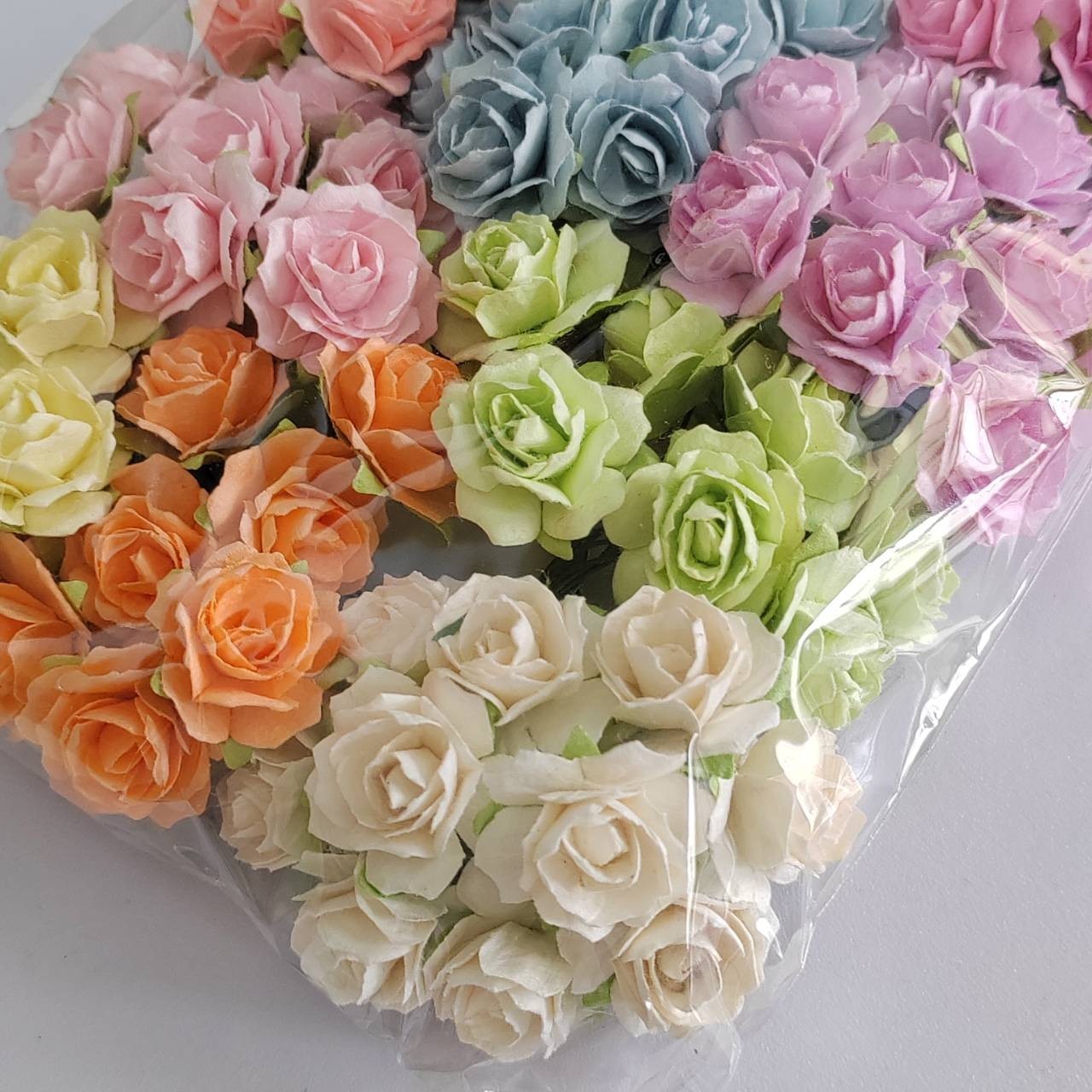 100 (10 color) Artificial Flowers Rose Flower Paper Flower size 23-25 mm