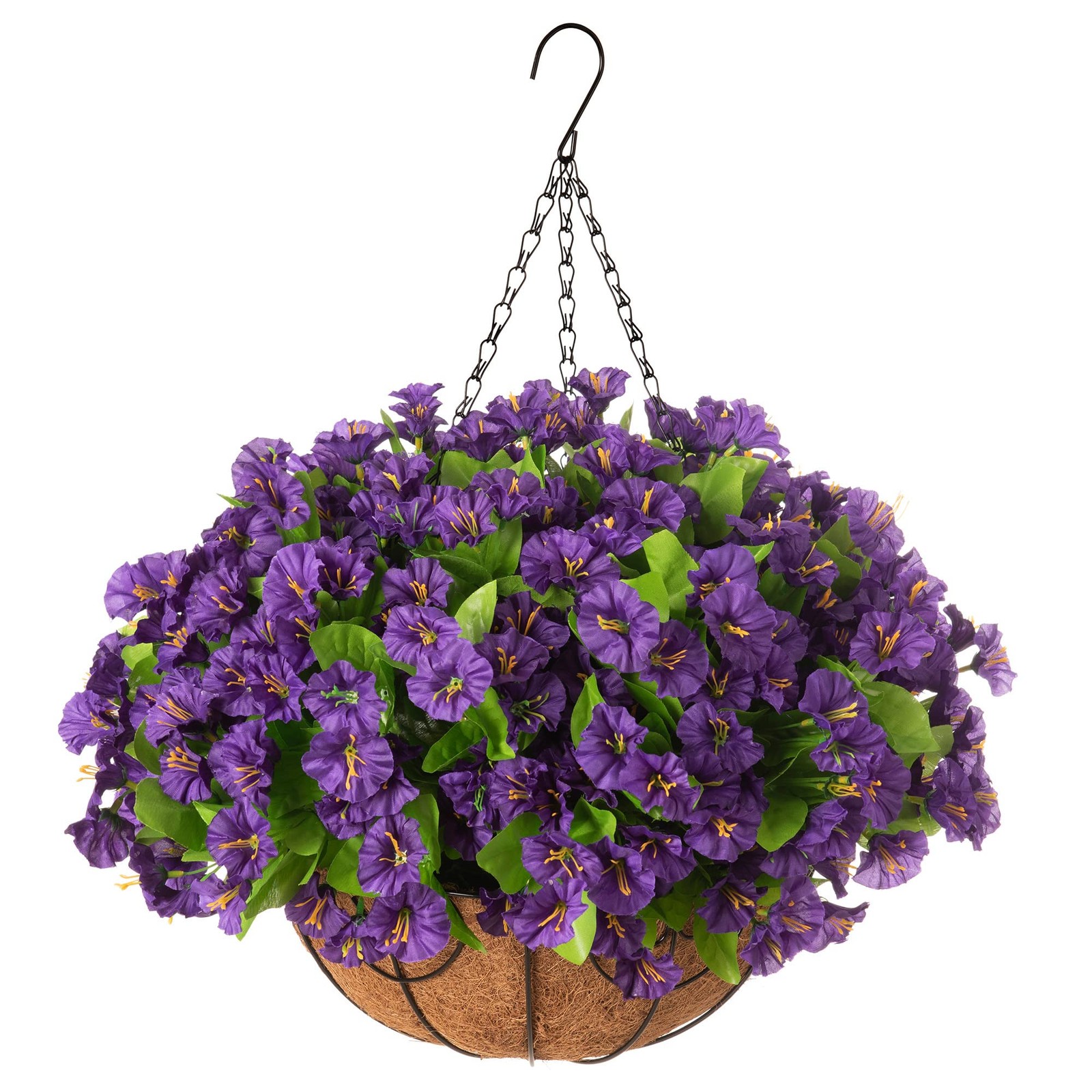 Artificial Hanging Flowers with Basket for Outdoor Summer Garden Decoration