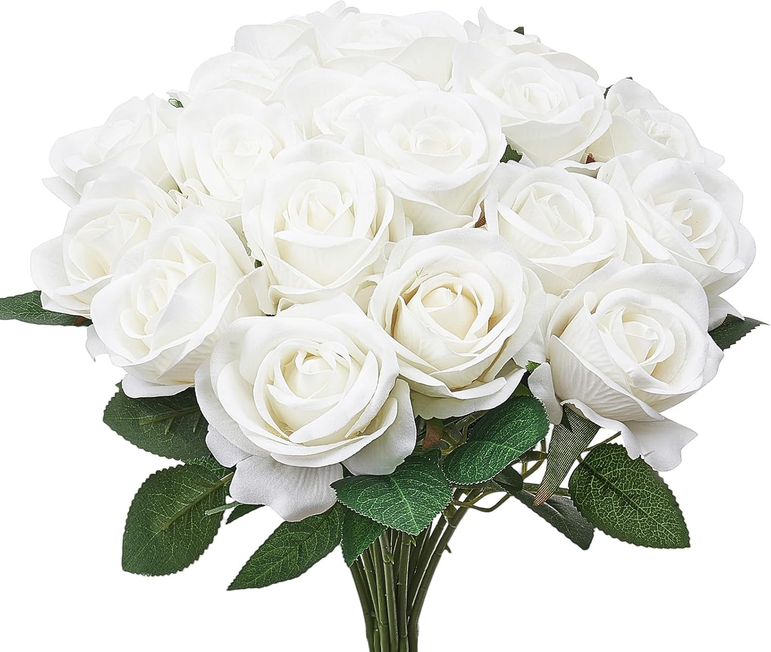 60 Pcs Realistic White Foam Roses for DIY Weddings & Home Decor Arrangements