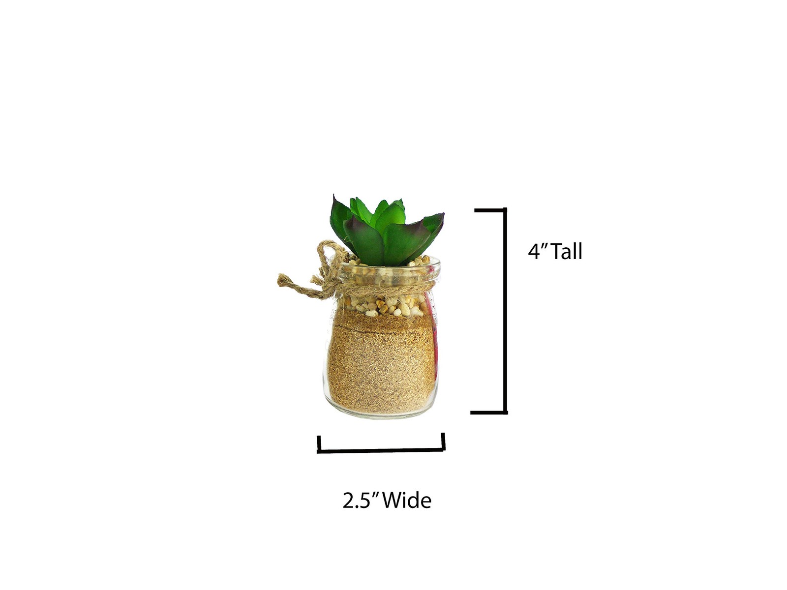 3pcs Succulents in Glass Jar W/Metal Basket Indoor Spring Summer Faux Plant d…