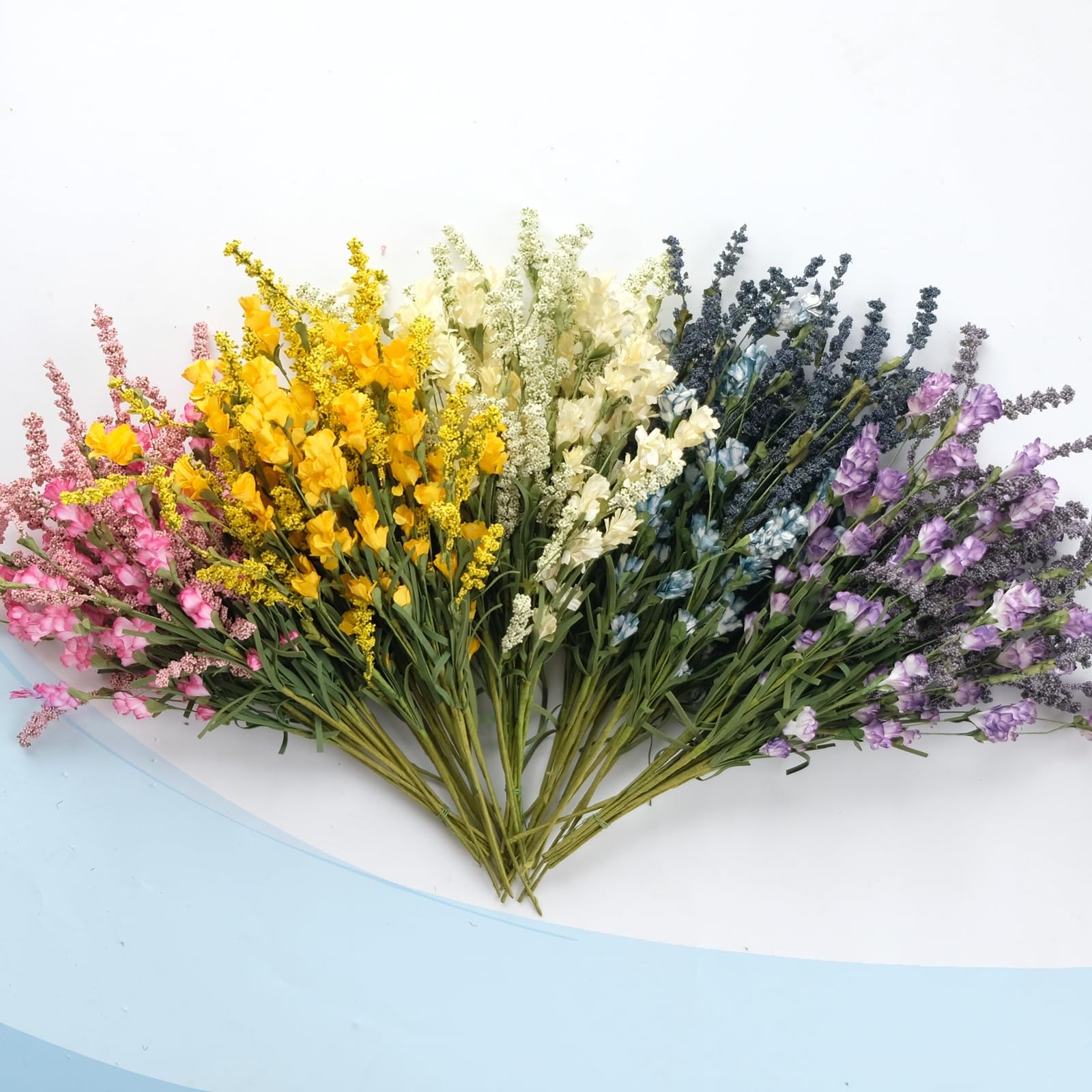 10 PCS Blue Artificial Spring Summer Flowers Vase Bouquet Floral Party Decor