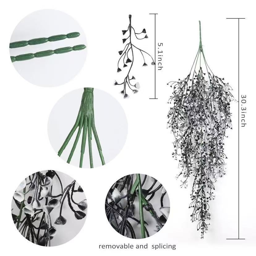4PCS Decorative Flowers Vine Hanging Artificial Plants Hanging Plant
