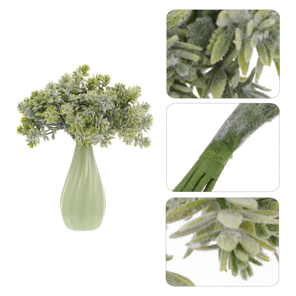 5Pcs Fake Leaves Branch for Indoor Decoration with Lifelike Green Leaves
