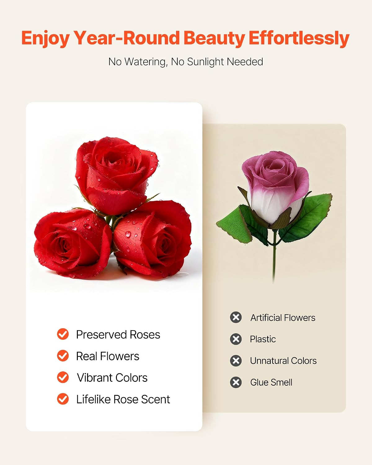 Forever Flowers, 27 Preserved Roses in a Heart Shape Box, Eternal Flowers Immort
