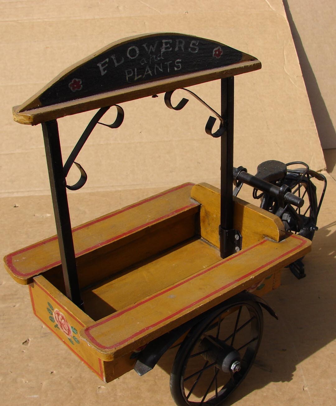 Home Counter Top Deco Bicycle Carriage Flowers Plants Cart Display