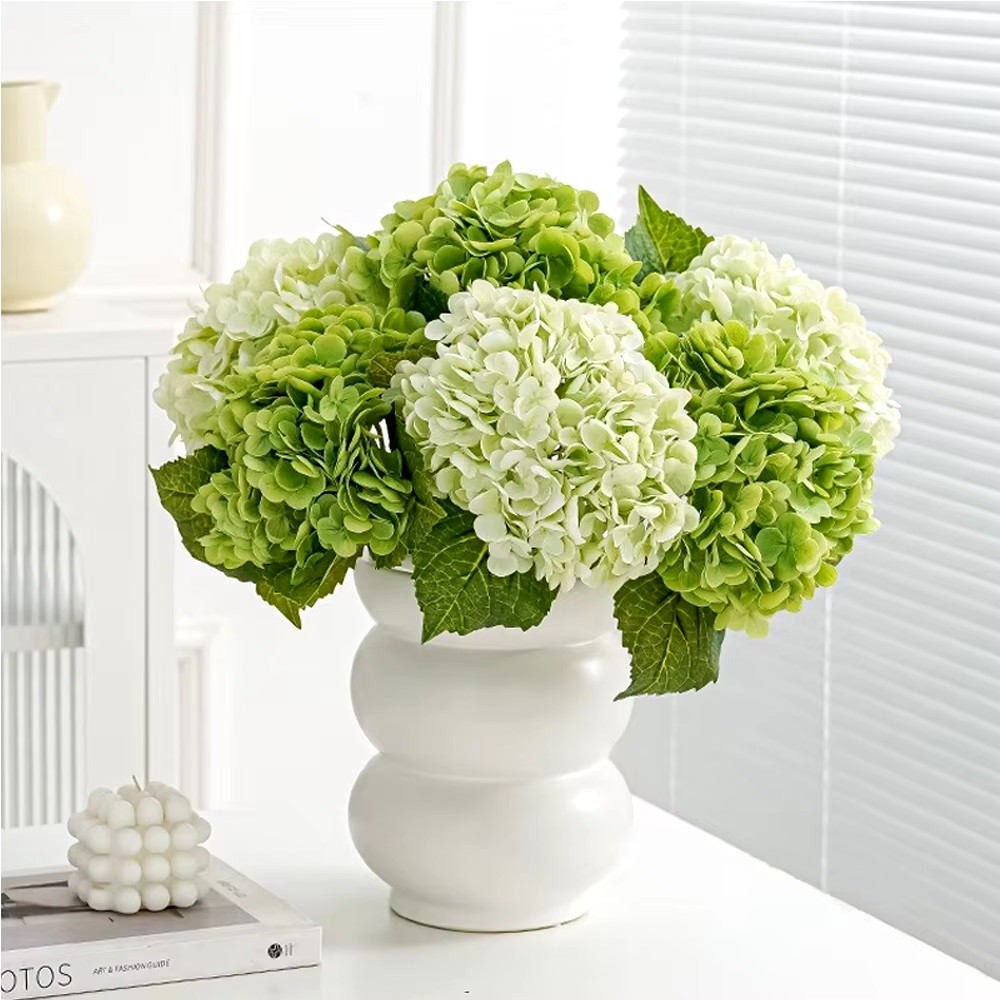 Blue Artificial Hydrangea Flowers Real Touch Artificial Hydrangea Branches Decor