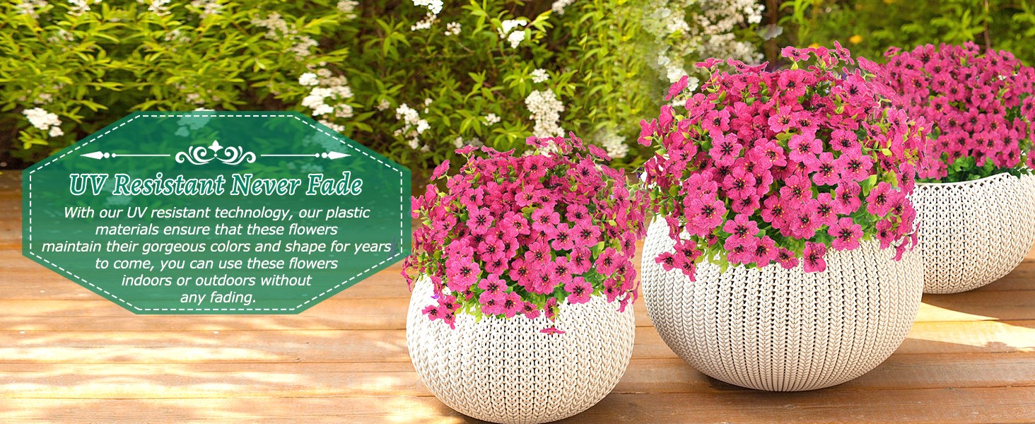 Artificial Flowers for Outdoors, 9 Bundles Artificial Plants & Flowers Outdoor,