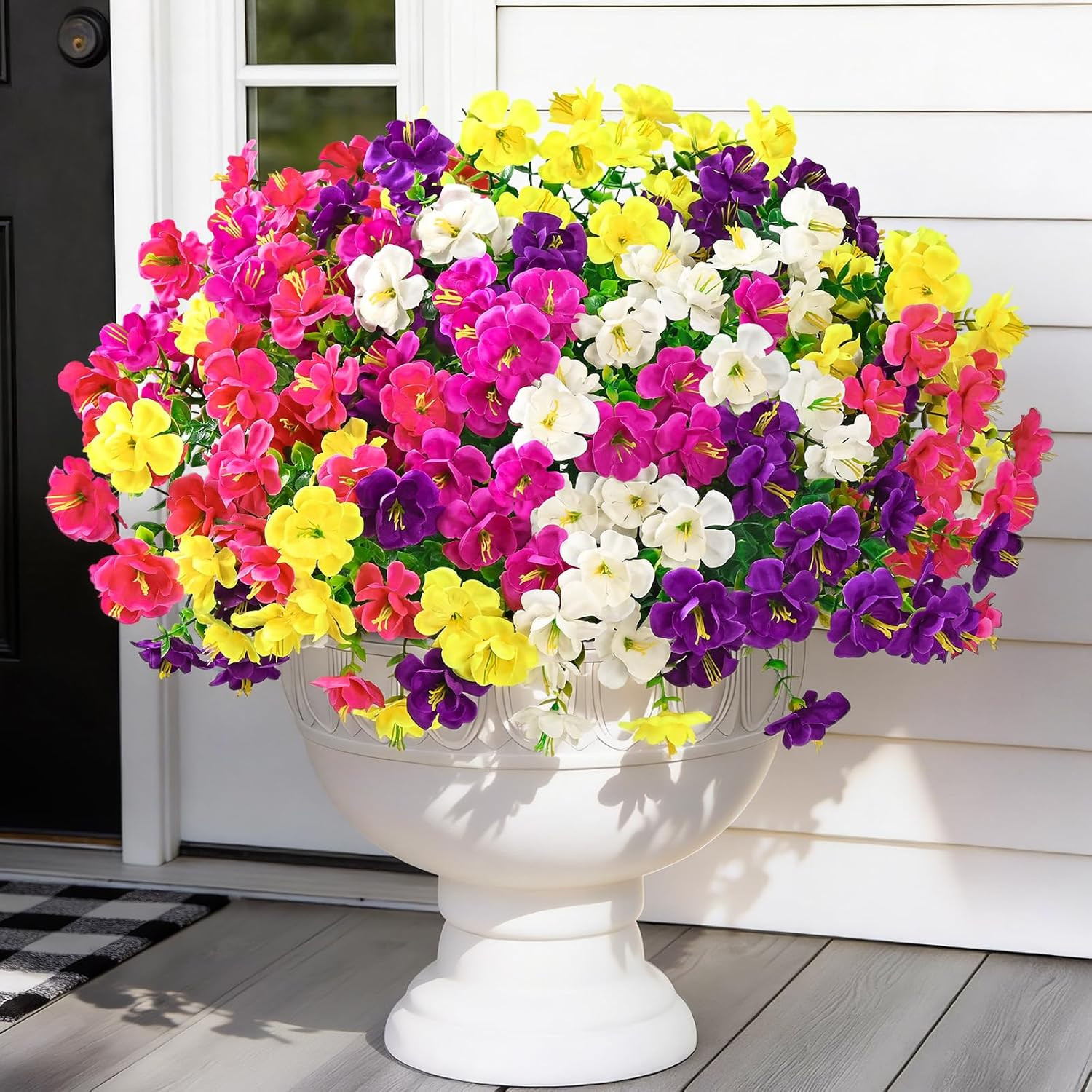 12 Bundles Look Real Artificial Flowers for Outdoors, Realistic