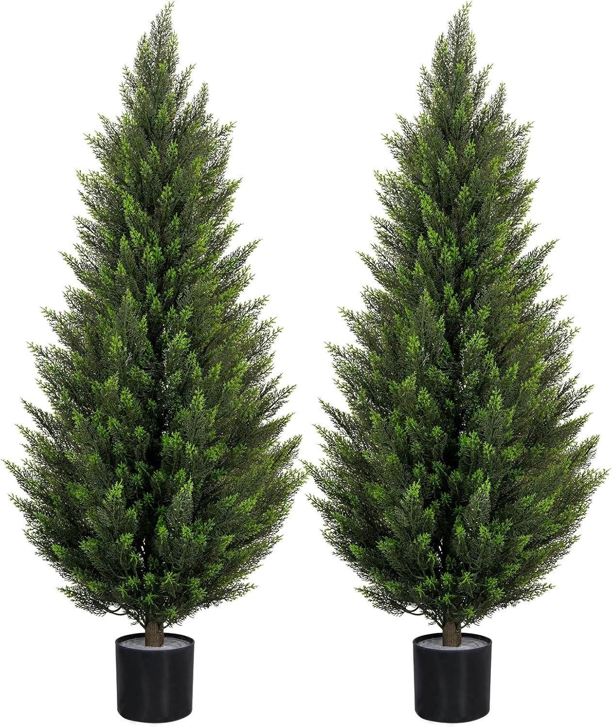 5FT Artificial Topiary Cedar Trees UV-Resistant Faux Evergreen Outdoor Plants