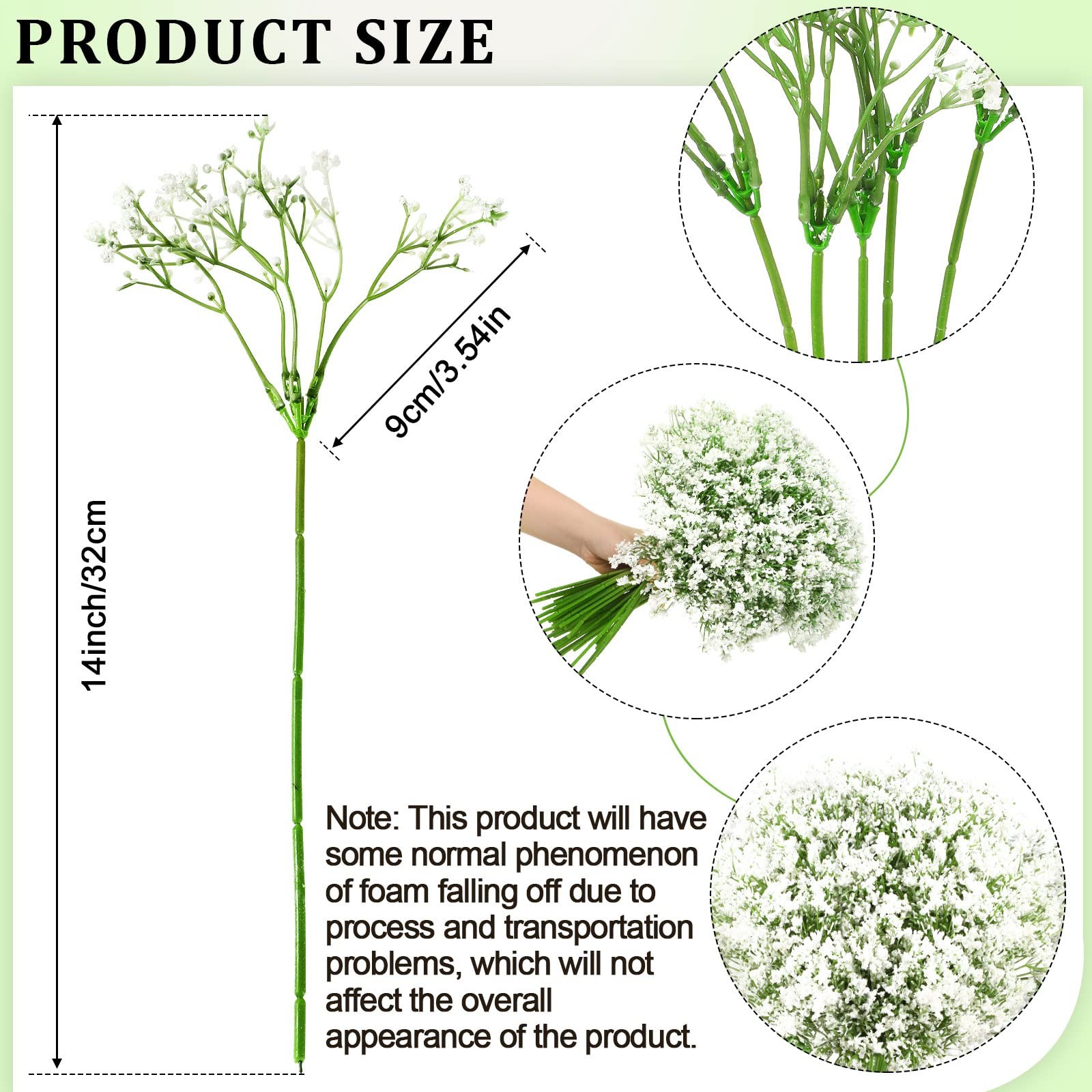 64 Pieces Artificial Flowers Plastic Baby Breath Flowers Faux Gypsophila DIY …