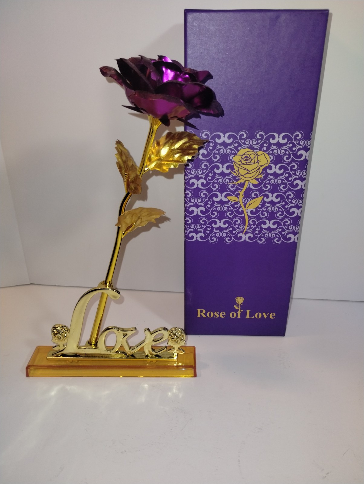 Rose of Love 24K Dipped Rose Stem with Gift Box