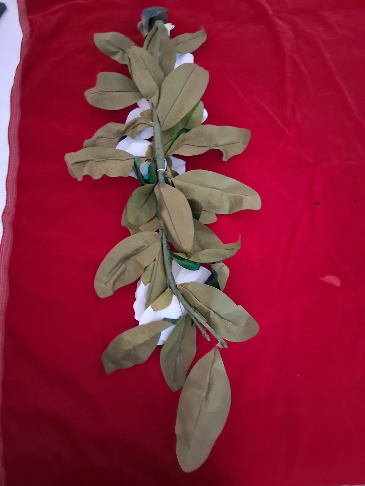 24″ WHITE MAGNOLIA SWAG ARTIFICIAL FLOWER HOME WEDDING CENTERPIECE DECOR