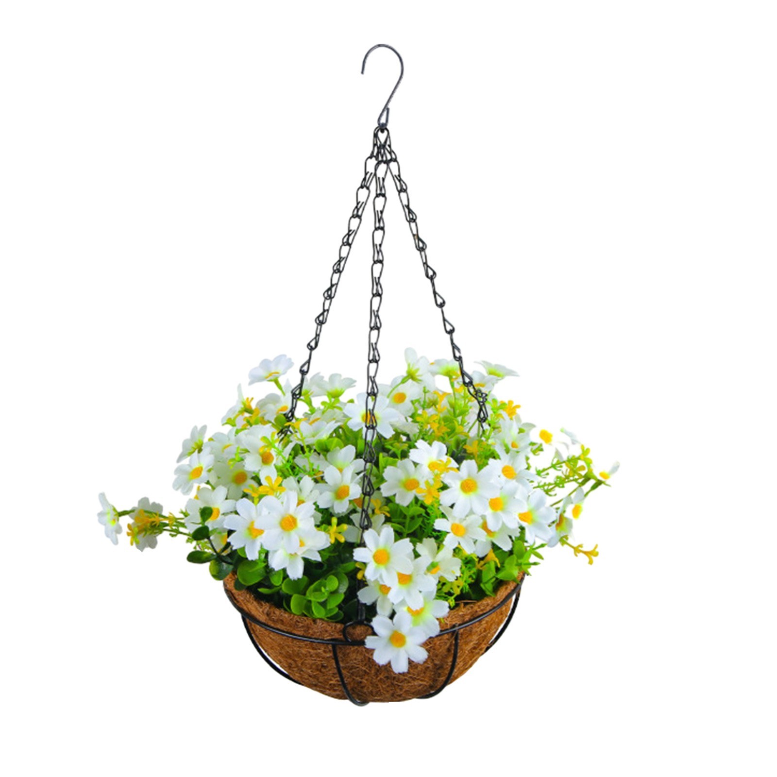 2m/6.5ft Cloth Realistic Display Vibrant Hanging Baskets Flower Basket