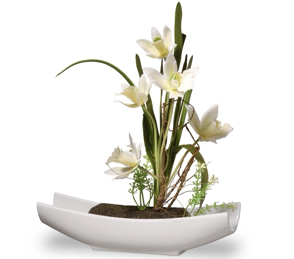 National Tree Company Faux Yellow Orchid Flowers